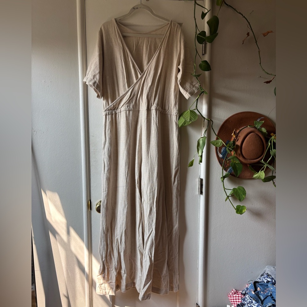 SOLD Esby Cream Wrap Jumpsuit